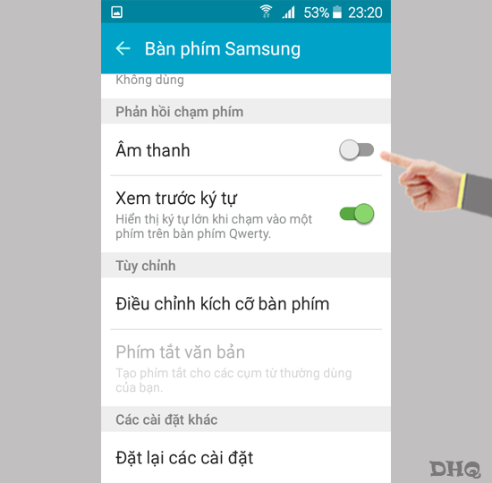 Chọn tắt âm thanh đi